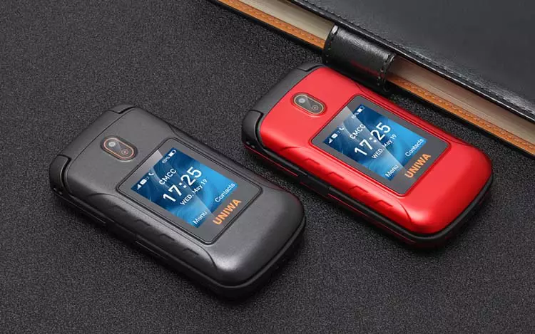 Купить UNIWA V909T Flip - телефон раскладушка с поддержкой 4G/LTE
