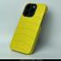 Желтый чехол из натуральной кожи для iPhone 14 Pro Max